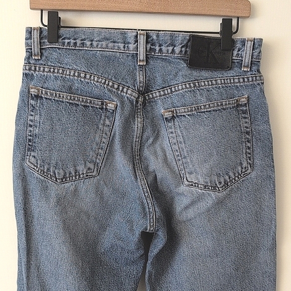 Vintage 90s Womens 30x30 Calvin Klein Jeans Dark Stone Wash Distressed Casual - Picture 7 of 9